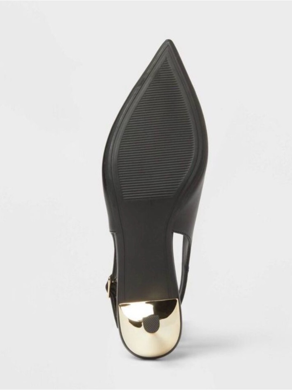 a new day Black Pointed Slingback Pumps with Gold Kitten Heel - Picture 4 of 4